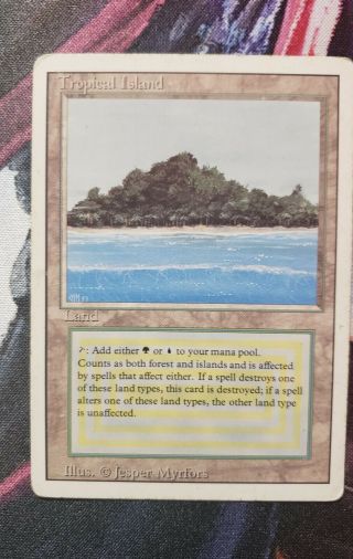 Magic The Gathering Tropical Island Revised Edition Dual Land Rare Hp
