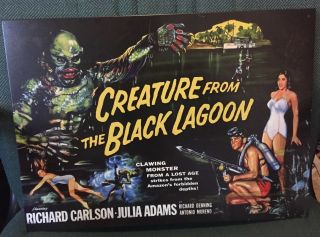 12 X 15 Metal Creature From The Black Lagoon Sign Hard To Find Rare