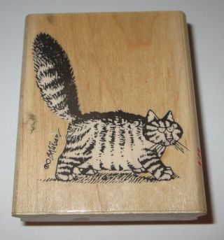 Mad Cat Kliban Rubber Stamp Rare Walking Tail Up Angry Kitten Kitty Hard To Find