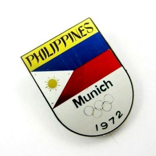 1972 Munich Olympic Games Philippines NOC Olympic Team Pin Badge Rare 2