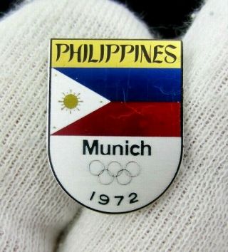 1972 Munich Olympic Games Philippines NOC Olympic Team Pin Badge Rare 3