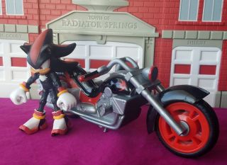 Jazwares Shadow The Hedgehog Sonic Figure Motorcycle Toy Sega All Stars Rare