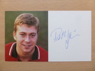 1994 - 96 Pat Mcgibbon Signed Manchester United Club Card - Rare (8382)