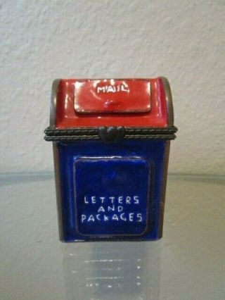 Empress Arts Ltd Enamel U.  S Mail Box 2003 Stamp Dispenser Trinket Box Rare