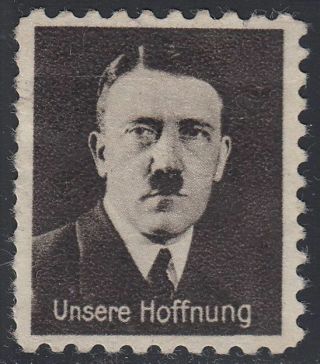Wwii Nazi Germany Propaganda Hitler Nsdap Revenue Charity Poster Stamp Rare