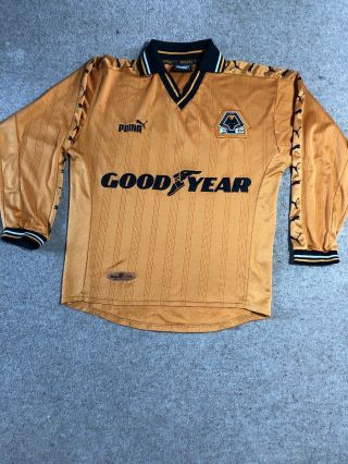 Wolves Football Shirt Wolverhampton Wanderers Puma Small Medium Long Sleeve Rare