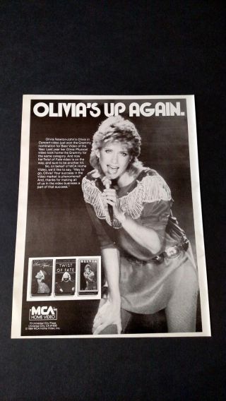 Olivia Newton - John In Concert (1984) Rare Print Promo Poster Ad