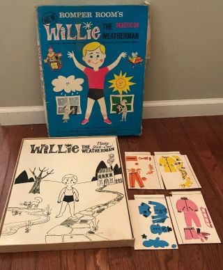 Rare Vintage Willie The Weatherman Plasticon Romper Room Game Colorforms Old