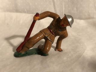 Barclay Lead Toy Falling With Rifle Soldier Rare