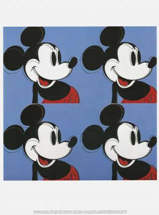 Andy Warhol - Mickey Mouse Rare Print 1995 Disney Art