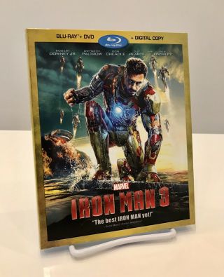 Iron Man 3 Blu Ray,  Dvd | Like,  Rare Slipcover (no Digital Code)