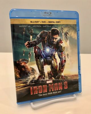 Iron Man 3 Blu Ray,  DVD | LIKE,  RARE SLIPCOVER (NO DIGITAL CODE) 3