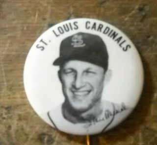Rare Vintage Stan Musial St.  Louis Cardinals Player Button Pin