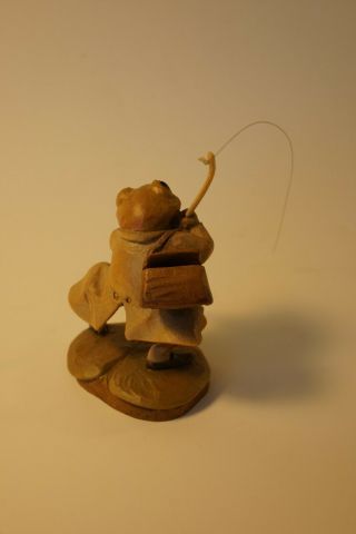 Anri Beatrix Potter Mr.  Jeremy Fisher (frog) wood figurine,  rare, 4