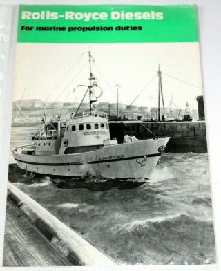 V Rare Rolls Royce Diesels Marine Propulsion Uk Brochure 1971 - Exclnt