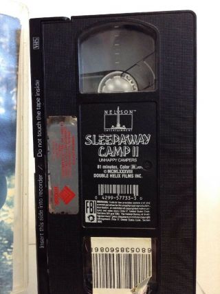 Sleepaway Camp II 2 Unhappy Campers VHS Rare Horror 3