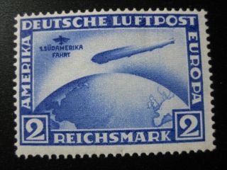 Deutsches Reich Mi.  438 Rare Zeppelin South America Stamp Cv $400.  00