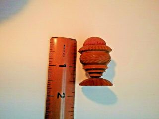 Rare Antique Miniature Pincushion - Hand Carved - 1 & 5/8 " High - No Damage