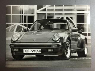 1988 Porsche 911 Turbo Coupe B&w Press " Werkfoto " Photo Factory Issued Rare