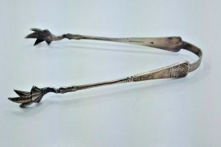 Rare Antique Brown & Bros Two Silver Plate Tongs C.  1881
