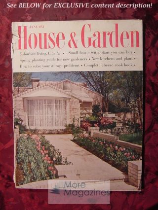 Rare House & And Garden January 1955 Architecture Decoration Design Gardening
