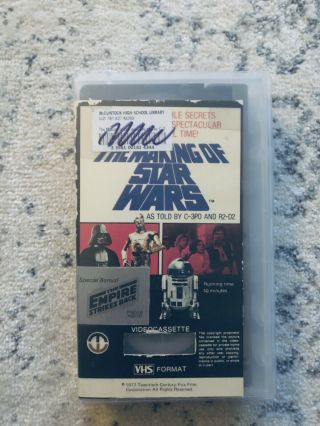 Vintage 1977 The Making Of Star Wars Vhs Magnetic Video Rare Cut Box