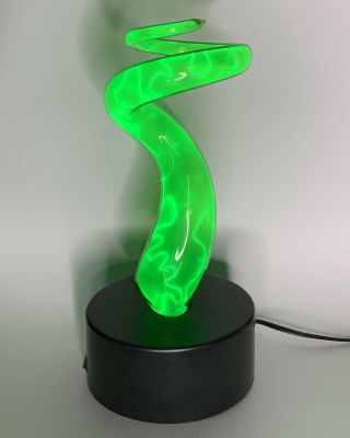 Rare Plasma Art Glass Lamp Lumisource Sculptured Electra Twisted Lightning 15”