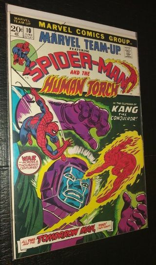 1973 Marvel Team Up Spider - Man & The Human Torch 10 Comic Book Bag/board Rare