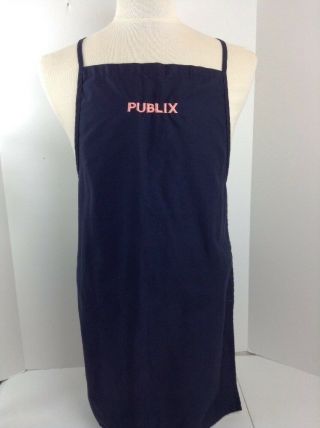 Publix Grocery Apron Blue With Pink Embroidery Rare