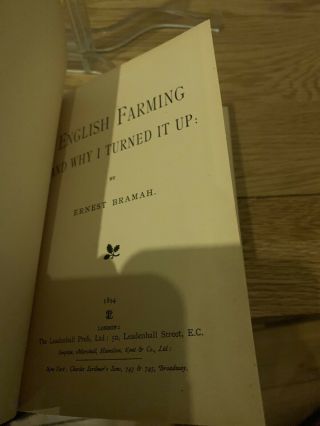 Rare English Farming And Why I Turned It Up Ernest Bramah First Edition 1894 3