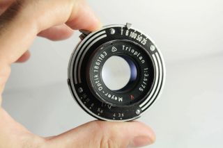 ultra rare Meyer - Optik Gorlitz TRIOPLAN F/3,  5 75mm Lens w/ shutter 3,  5/75 bokeh 4