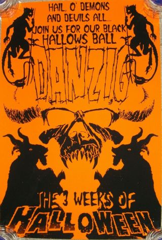 Danzig Halloween Poster Rare Black Hallows Ball Hand Numbered 28/200