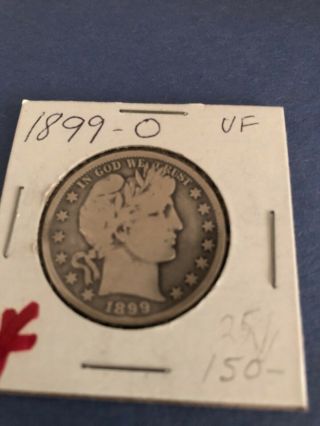 1899 - O Rare Silver Barber 1/2 Dollar