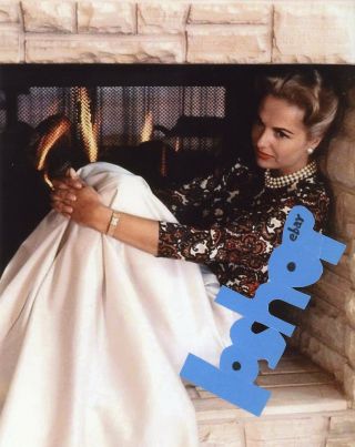 Rare Martha Hyer Photo Hollywood Glamour Gorgeous Sexy Blonde Cozy Fireplace