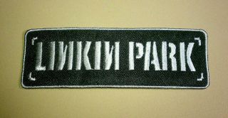 Linkin Park Black Silver Writing & Border Metallic Jacket Rare Sew On Patch