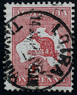 Rare 1914 Australia 1d Red Kangaroo Stamp Loira Tasmania Postmark Rated 3r