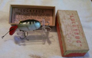 Vintage Capt.  And Dave Lucky Bug Lure 9/04/19pot Rare Box Paper