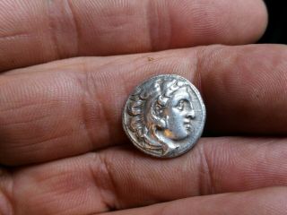 Macedonian Kingdom Alexander III 336 - 323 BC.  AR Drachm Colophon Rare. 5
