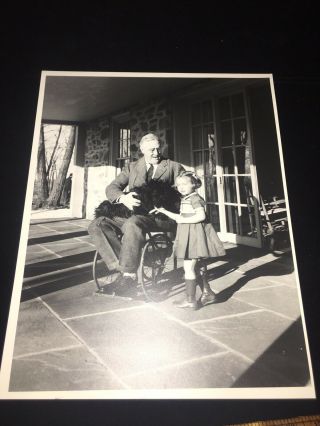 RARE KODAK PHOTO: Franklin D.  Roosevelt in his wheelchair at Cottage.  1of2 Known 2