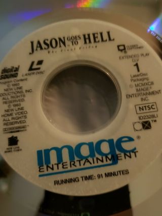 Rare JASON GOES TO HELL: THE FINAL FRIDAY LaserDisc UNRATED DIRECTOR ' S CUT 2
