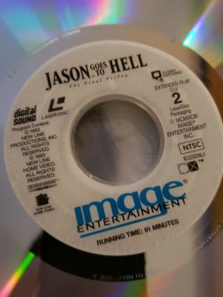 Rare JASON GOES TO HELL: THE FINAL FRIDAY LaserDisc UNRATED DIRECTOR ' S CUT 7