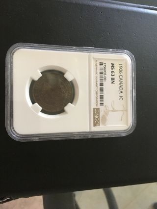 Canada Canadian Large Cent NGC Ms63BN 1906 Rare 4
