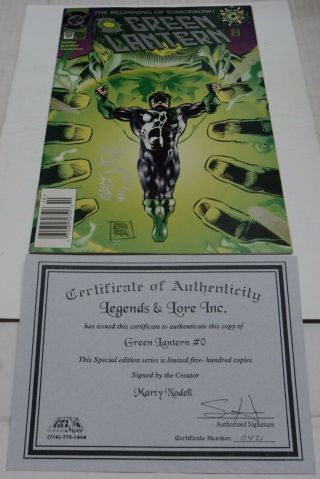 Green Lantern 0 Signed By Golden Age Creator Mart Nodell W/ Rare Ltd To 500