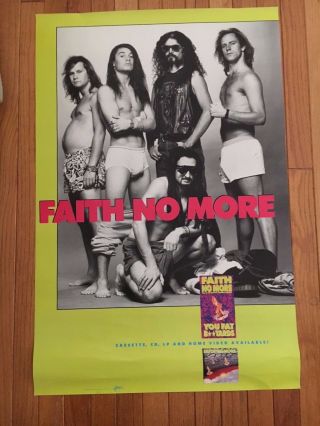 Faith No More Rare Promotional Poster From 1990 Chuck Mosley