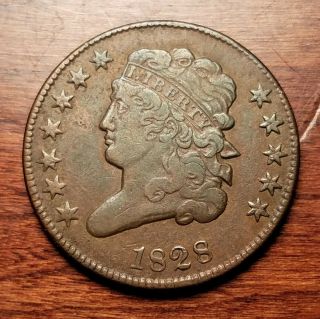 1828 Classic Head Half Cent Very Fine Detail 12 Stars Rare 29