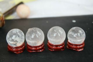 Rare 155g Natural Transparent Clear Quartz Crystal Sphere Ball,  Stand