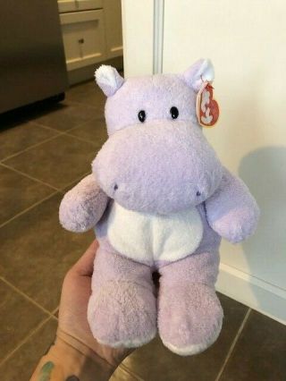 Ty Pluffies - Wades The Hippo By Ty Bennie Babies Rare