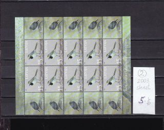 Latvia 2003 Mnh Ten Stamps Sheet.  Birds.  See Scan.  Rare.