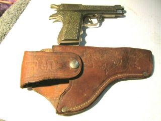 Rare Hubley Forty - Five.  45 Toy Cap Pistol With Holster