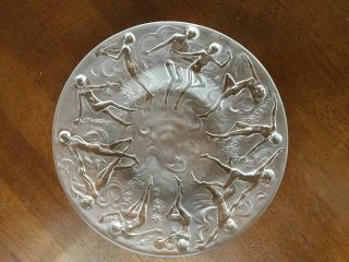 Rare Phoenix Consolidated Glass 8 1/4 " Dancing Nymphs Plate Martele Art Deco